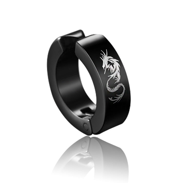 Wholesale Single Minimalist High-end Black Clip on Titanium Steel Earrings